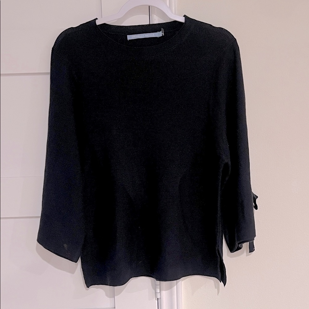 Michelle Nicole Navy Oversized Sweater with Ties Size Small EUC